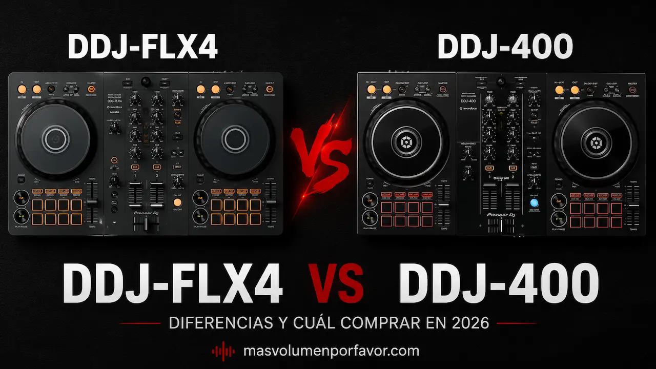 Comparativa DDJ-FLX4 vs DDJ-400 para elegir qué controladora DJ comprar en 2026