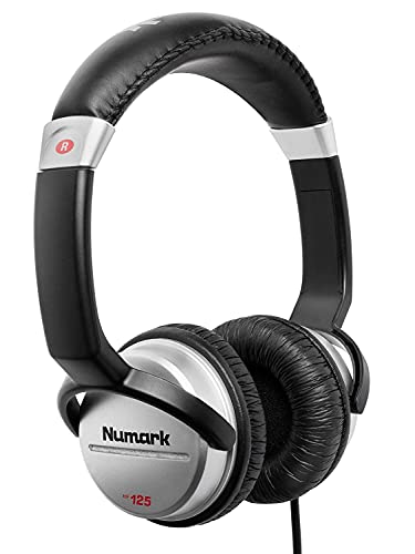 Numark HF125 - Auriculares de DJ Profesionales Ultraportátiles con Cable de 1,8 m, Transductores de 40 mm para Mayor Respuesta y Diseño Cerrado para un Aislamiento Superior