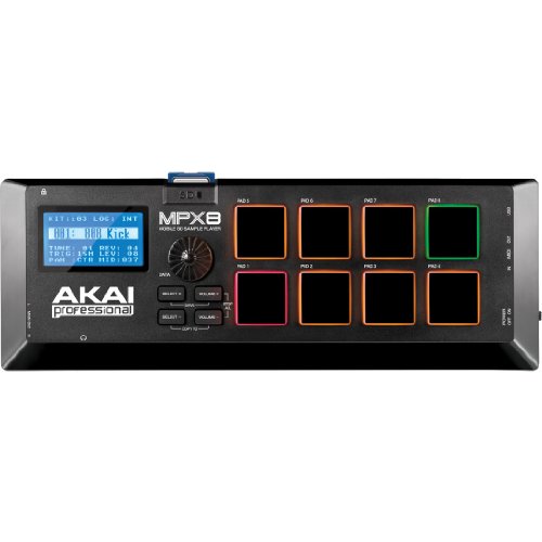 AKAI Professional MPX8 - Controlador USB MIDI y lanzador de samples portátil con 8 pads sensibles a la velocidad y ranura para tarjeta SD