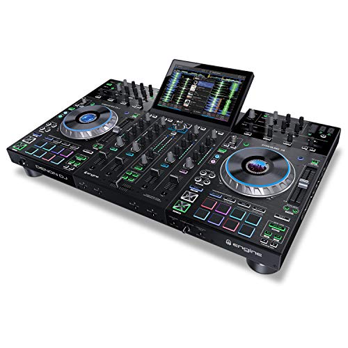 Denon DJ PRIME - Consola de DJ inteligente independiente de 4 a 4 cubiertas/controlador de DJ Serato con mezclador digital de 4 canales integrado y pantalla táctil de 10 pulgadas