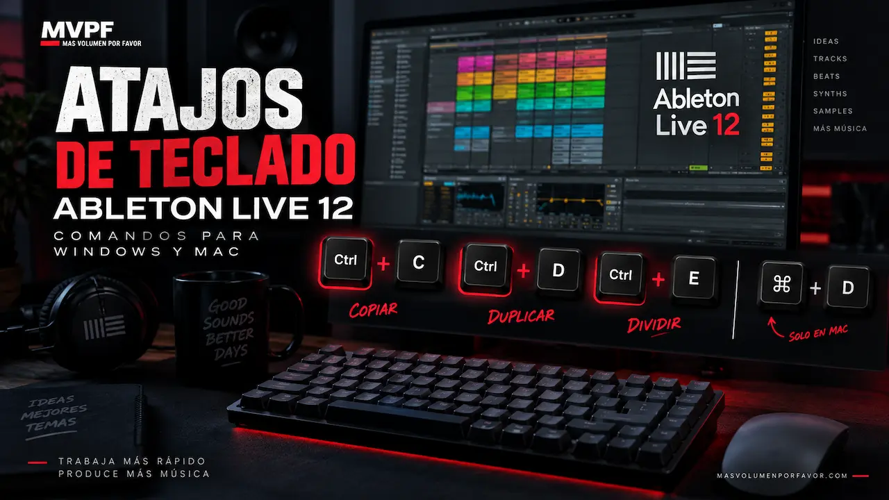 Atajos de teclado de Ableton Live 12 para Windows y Mac