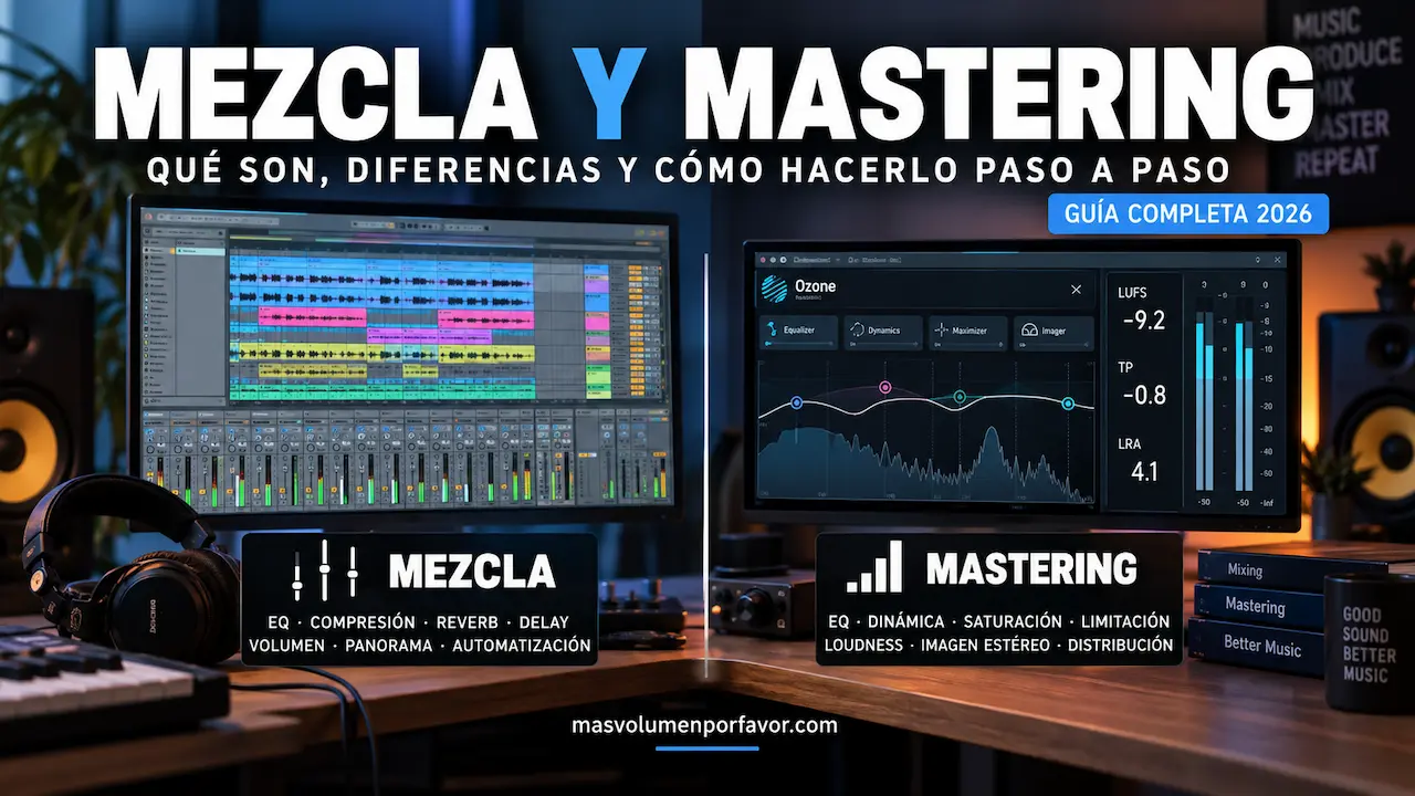 Mezcla y mastering: diferencias entre mezcla y masterización en producción musical