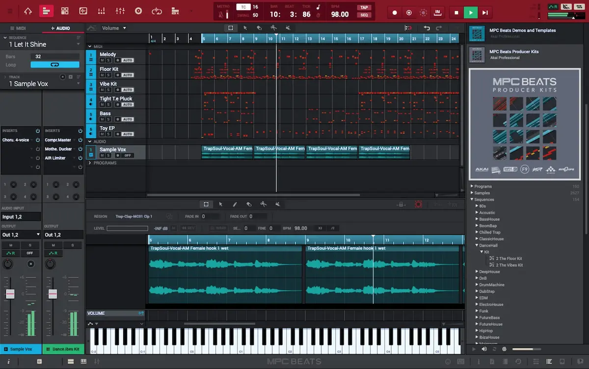 Interfaz de MPC Beats de Akai Professional