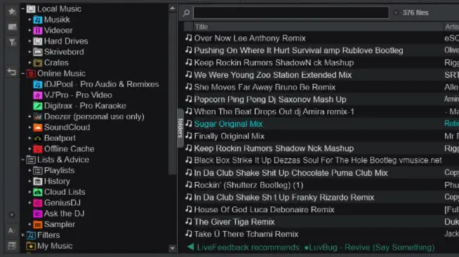 Biblioteca de música en Virtual DJ