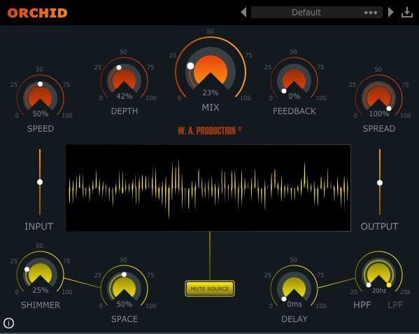 imagen de la interface del efecto chorus orchid