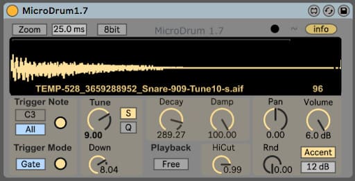 microdrum de maxforlive