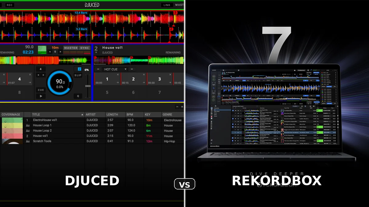 Comparativa entre las interfaces de DJUCED y Rekordbox