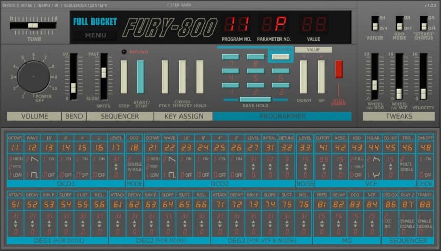 emulación del sintetizador poly-800 de korg