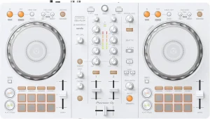 Controladora Pioneer DJ DDJ-FLX4 blanca vista desde arriba