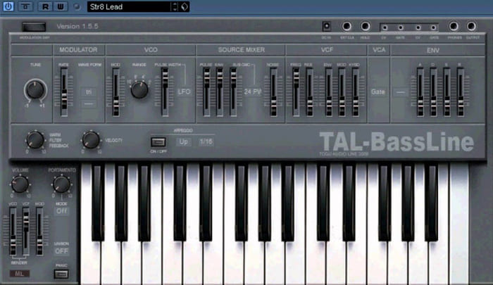 sintetizador de bajos tal-bassline