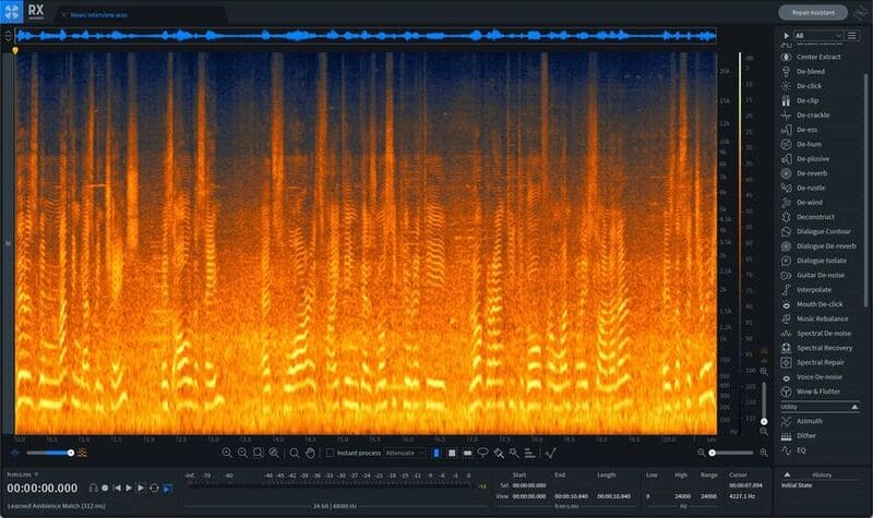 espectograma de izotope rx9