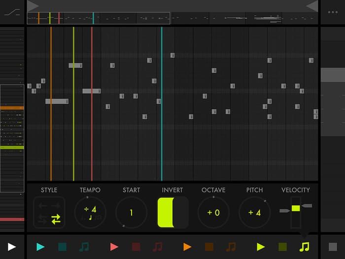 interfaz de la aplicación para hacer música fugue machine