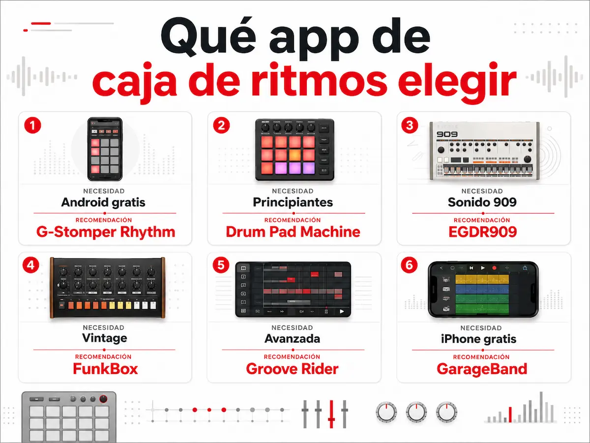 Qué app de caja de ritmos elegir para Android, iPhone y principiantes