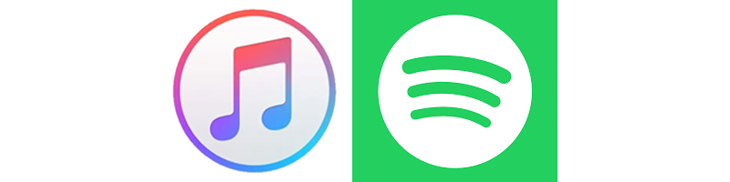 Logos de Apple Music y Spotify