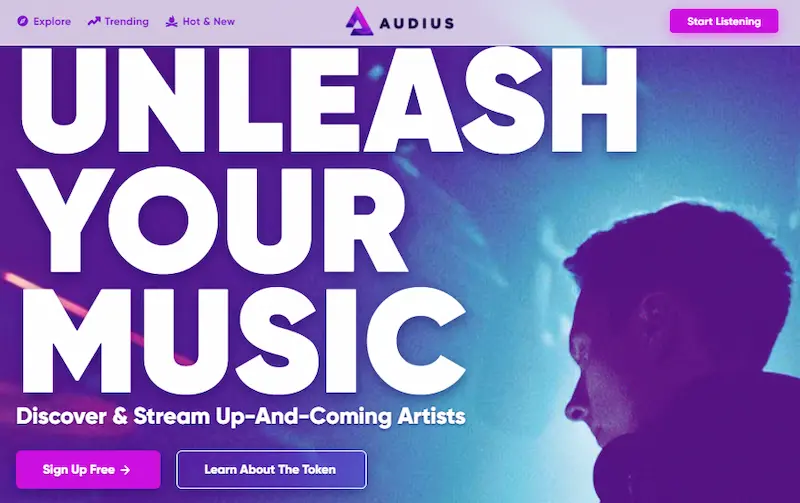 captura de la web fr nft's musicales audius