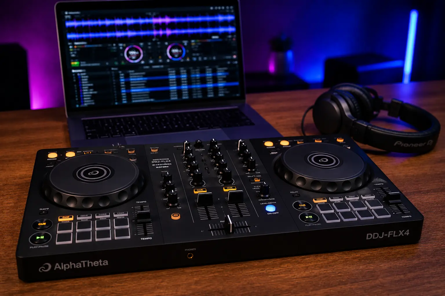 Controladora AlphaTheta DDJ-FLX4 recomendada para aprender a pinchar