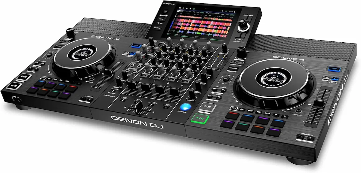 Denon DJ SC Live 4 con pantalla táctil de 7 pulgadas, cuatro canales y altavoces integrados