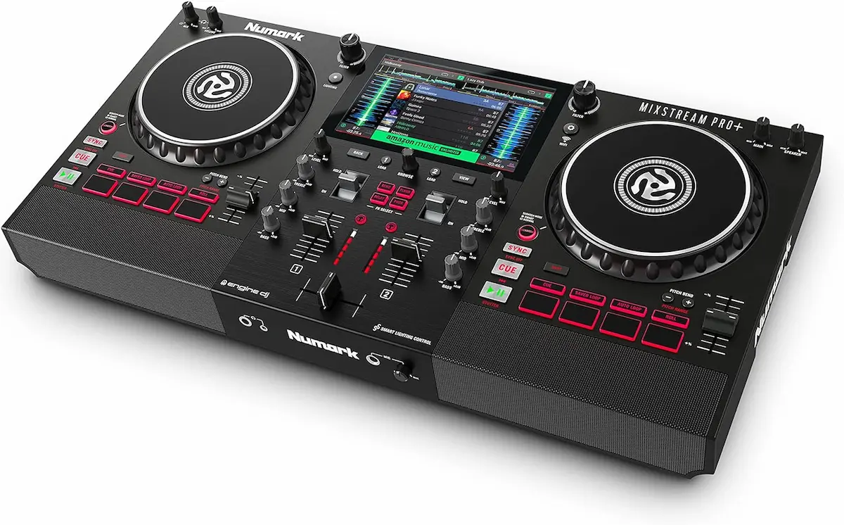Numark Mixstream Pro+ con pantalla táctil de 7 pulgadas y altavoces integrados