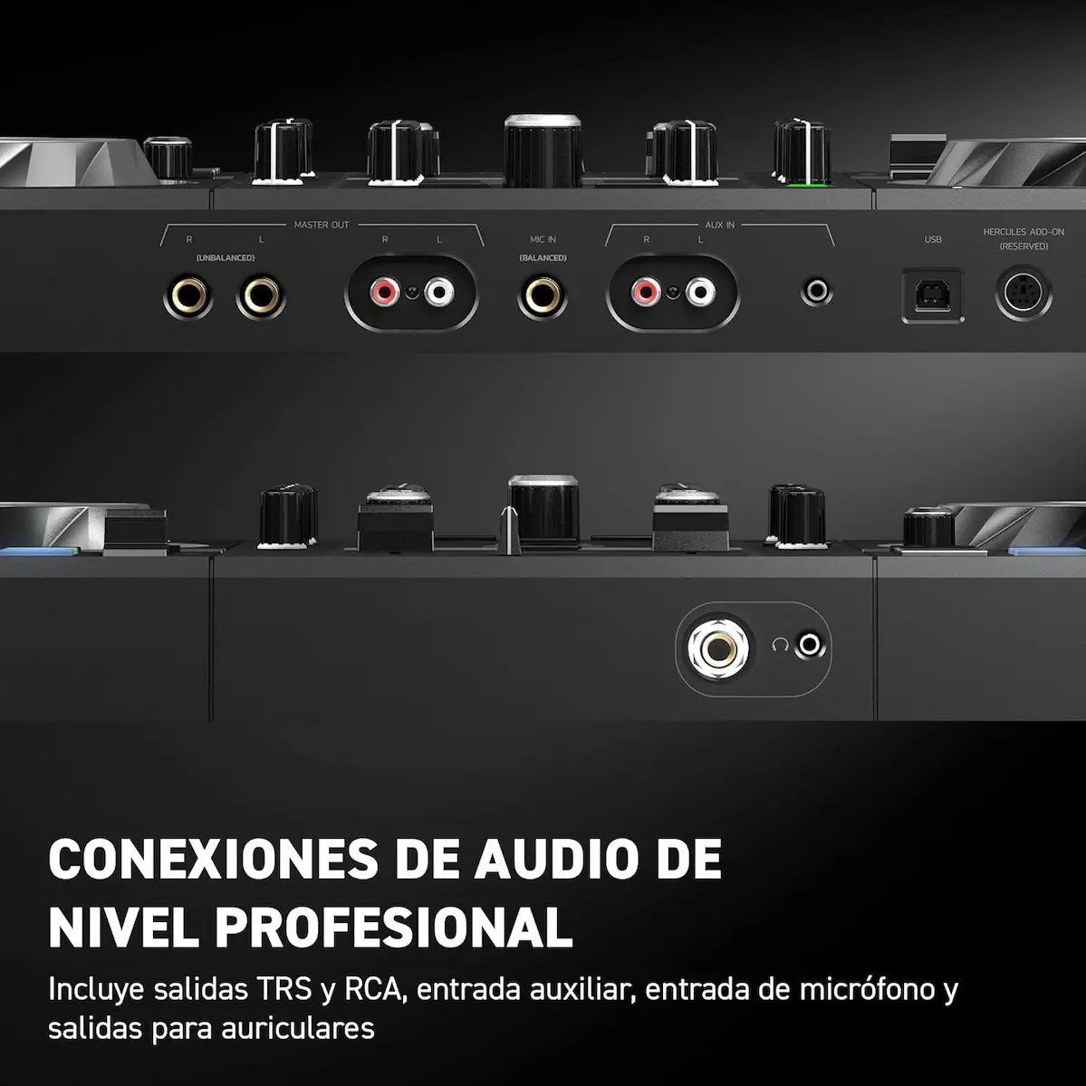 Conexiones de audio de la Hercules DJControl Inpulse 500