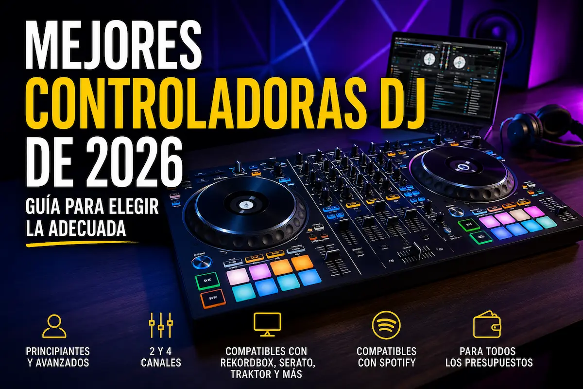 Mejores controladoras DJ de 2026 para principiantes y usuarios avanzados