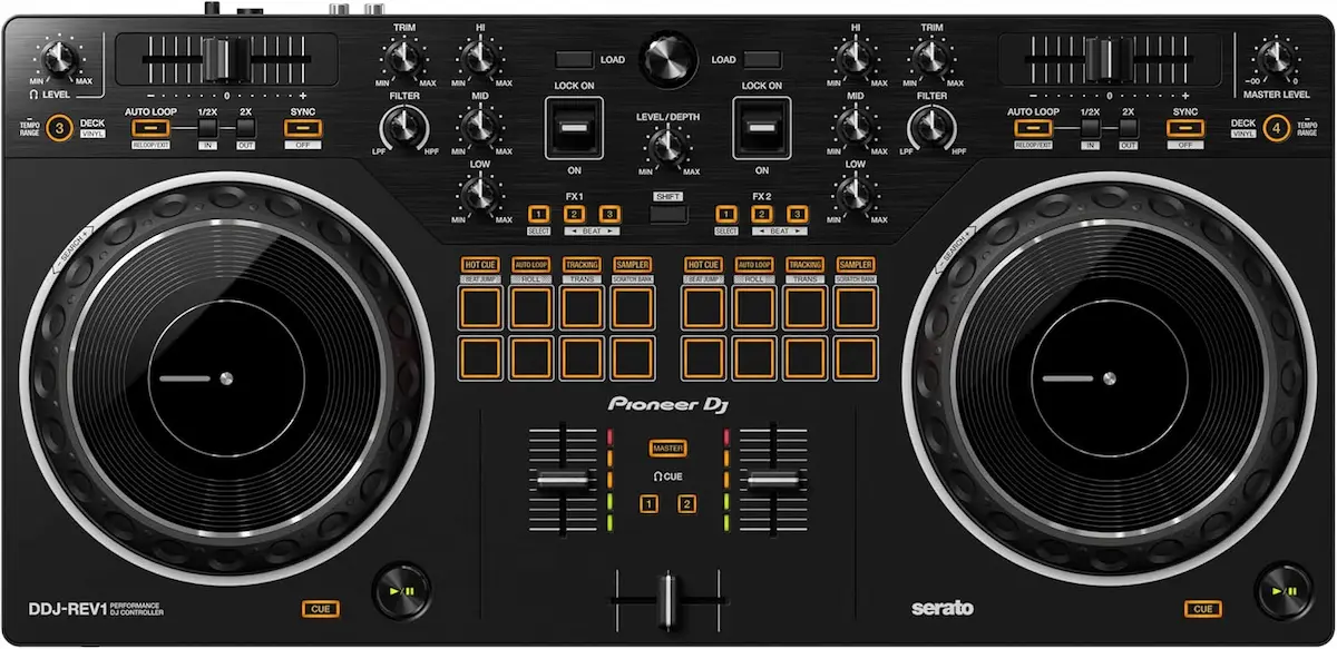Controladora DJ Pioneer DDJ-REV1 para Serato vista desde arriba