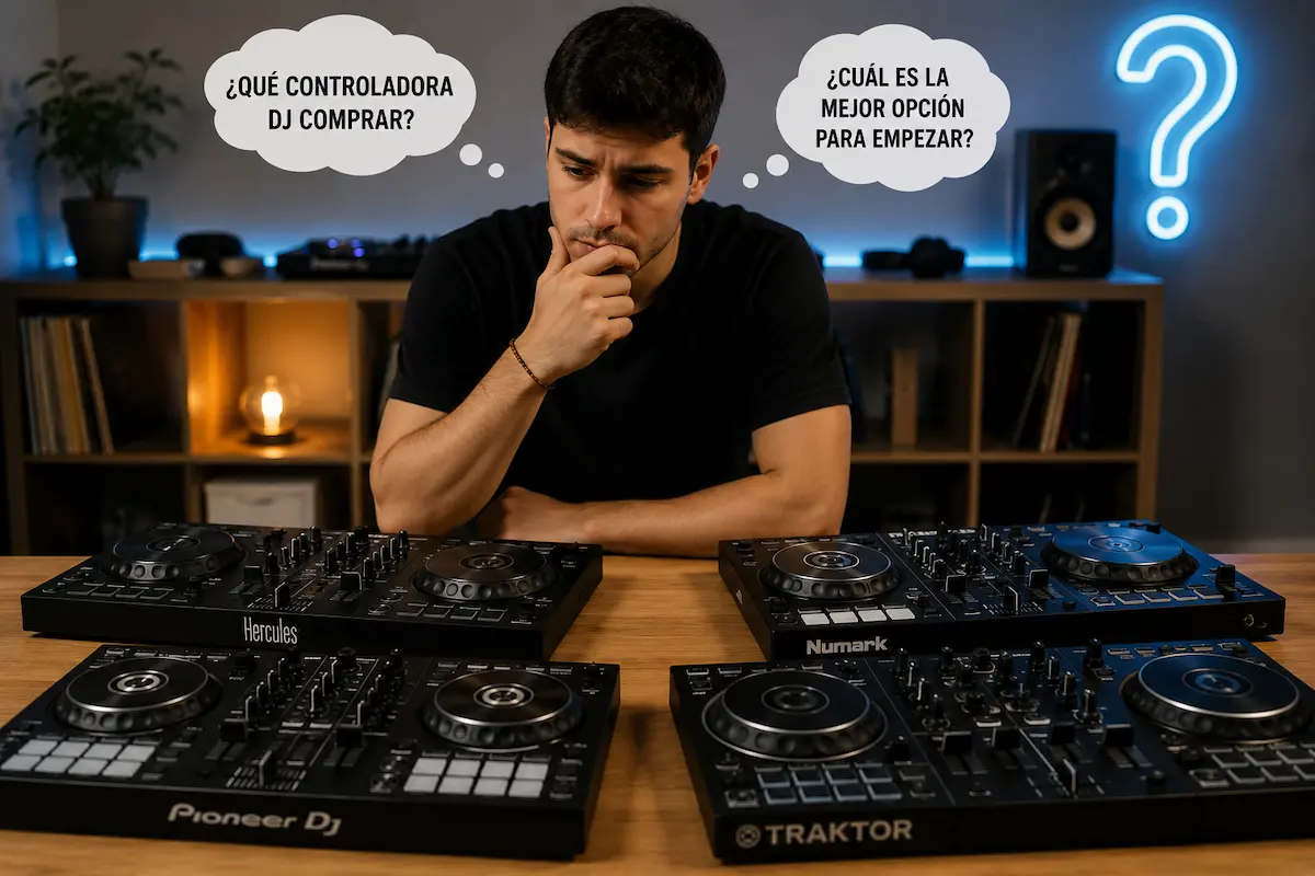 Persona dudando qué controladora DJ comprar para empezar