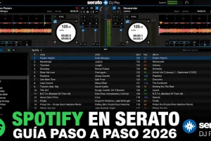 Spotify integrado en Serato DJ Pro con playlists y canciones cargadas en los decks