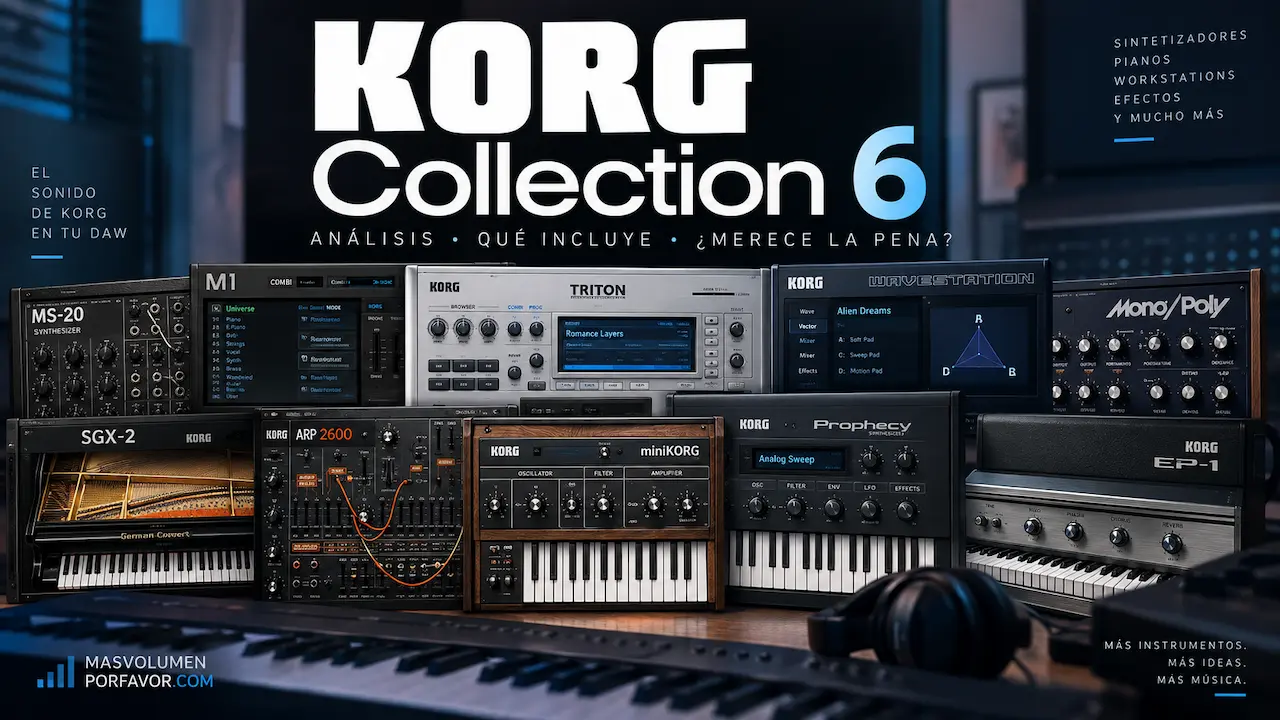 KORG Collection 6 con varios sintetizadores e instrumentos incluidos en la suite