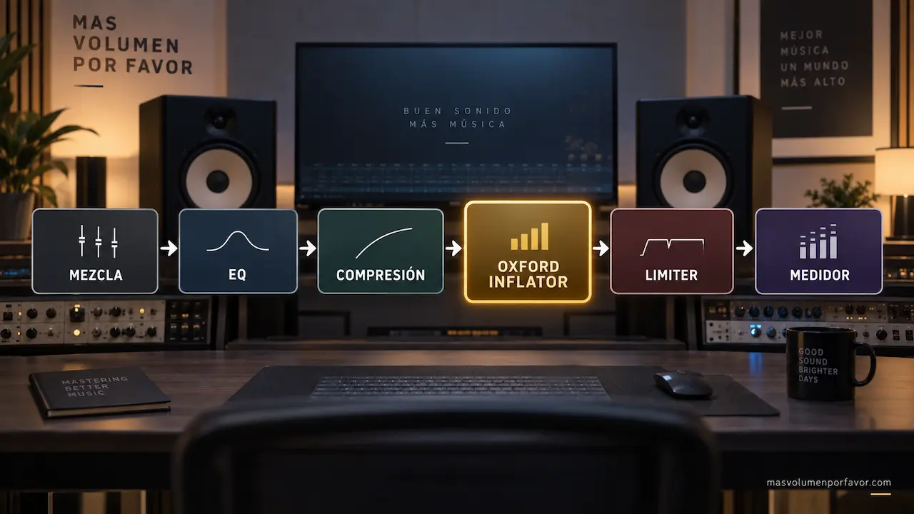 Oxford Inflator antes del limiter en una cadena de mastering