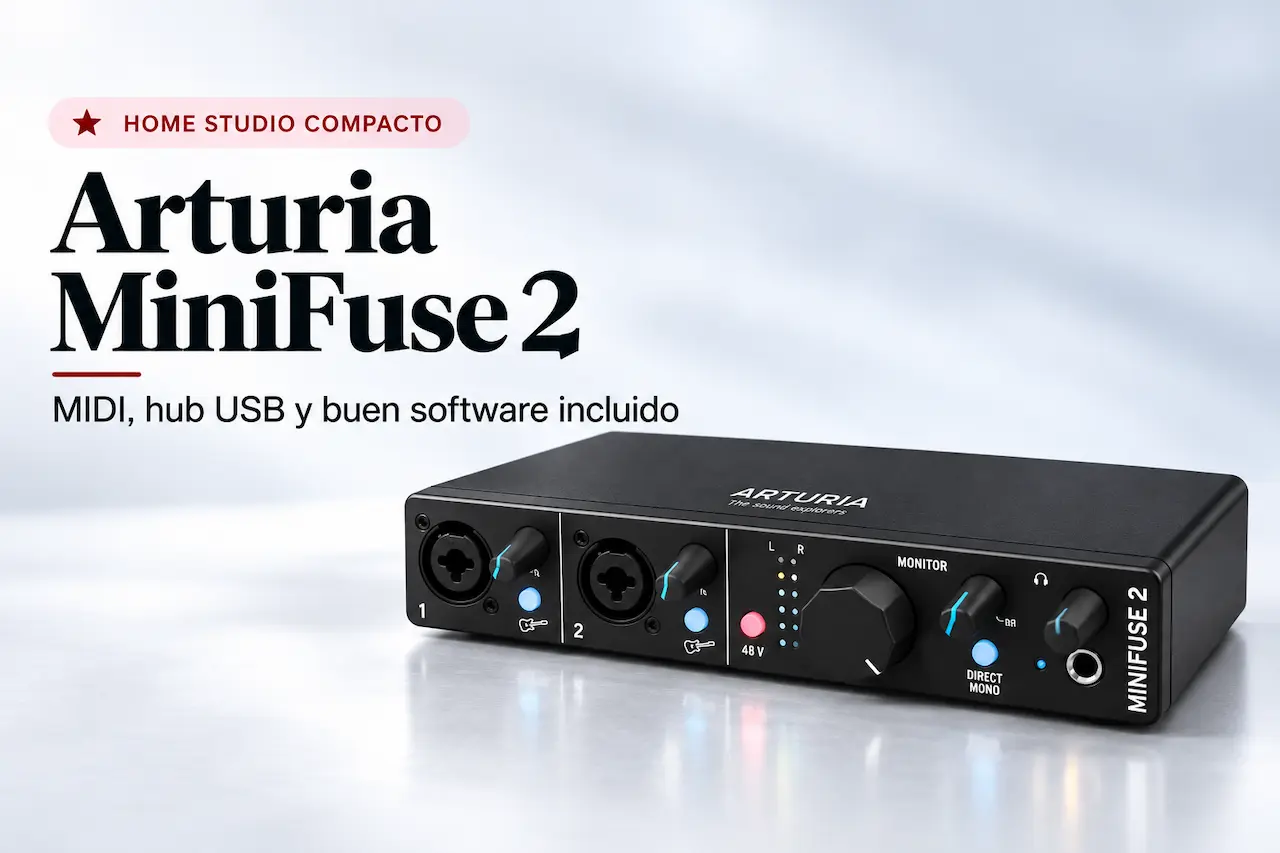 Arturia MiniFuse 2, interfaz de audio recomendada para home studio compacto