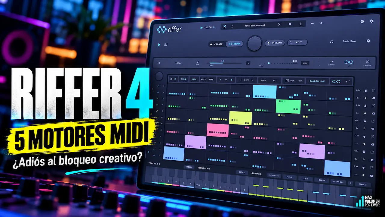 Audiomodern Riffer 4 quiere sacarte del bloqueo creativo con cinco motores MIDI