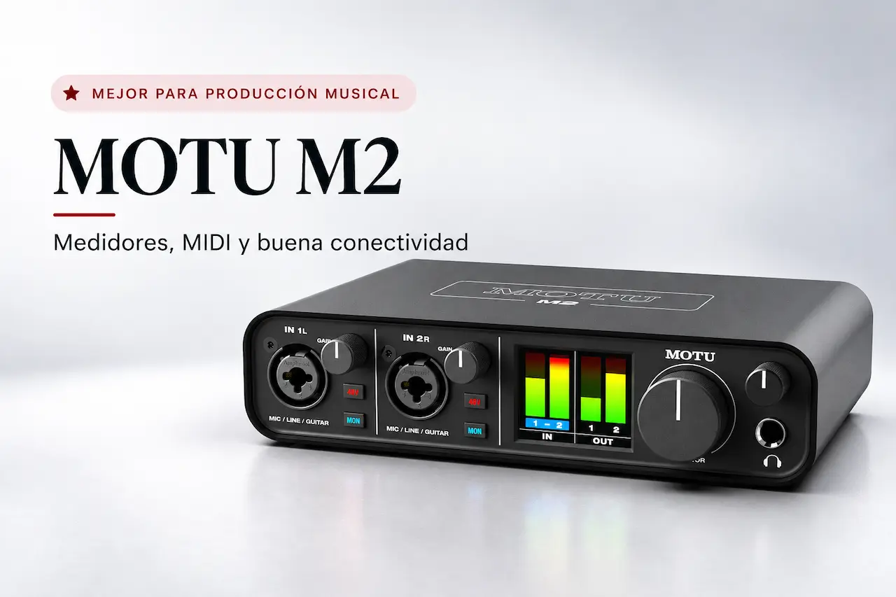 MOTU M2, interfaz de audio recomendada para producción musical