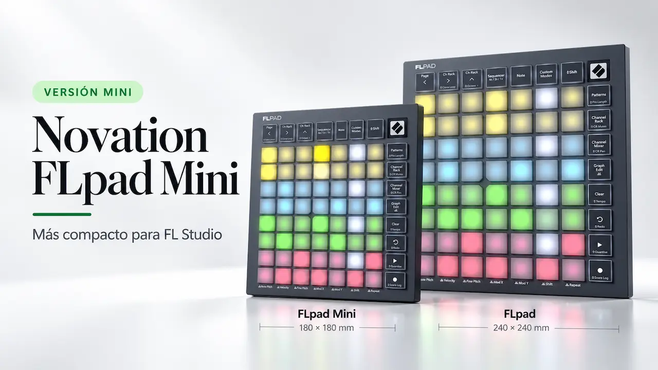 Novation FLpad Mini comparado con FLpad mostrando su menor tamaño